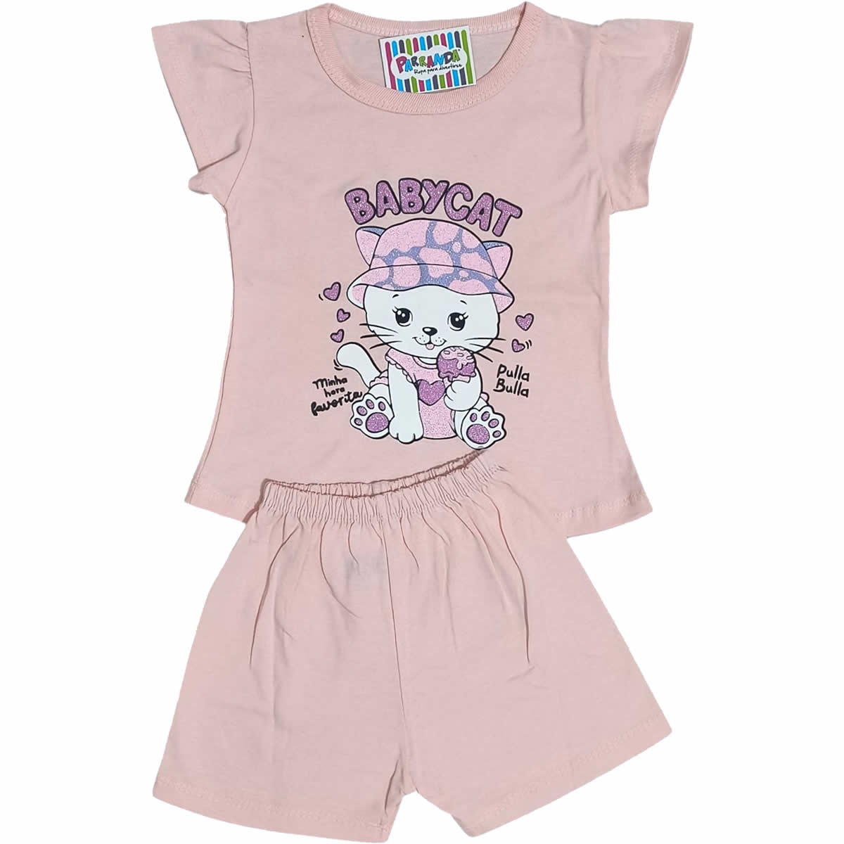 Art 2116 / Conjunto Remera y Short de Algodon con Brillo - talle 2 al 6 - Image 3