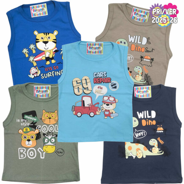 Art 2119 / Musculosas de Algodón con Estampa Bebe Ojitos Talle 2 al 6