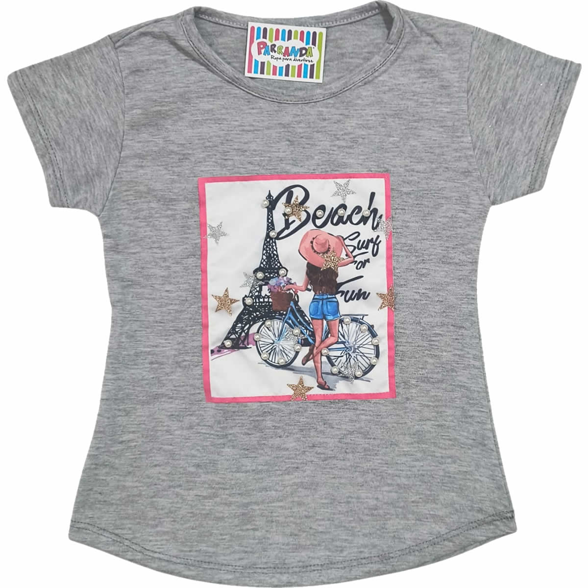 Art 2251 / Remeras de Algodón Peinado Con Aplique perlas talle 4 al 16 - Image 4