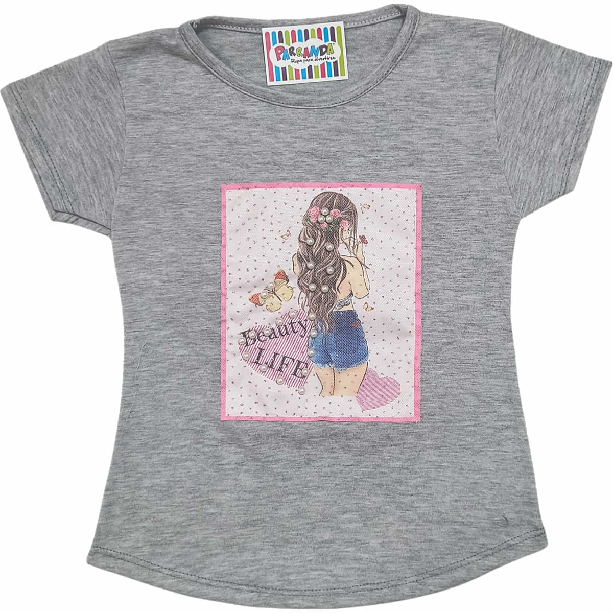 Art 2251 / Remeras de Algodón Peinado Con Aplique perlas talle 4 al 16 - Image 5