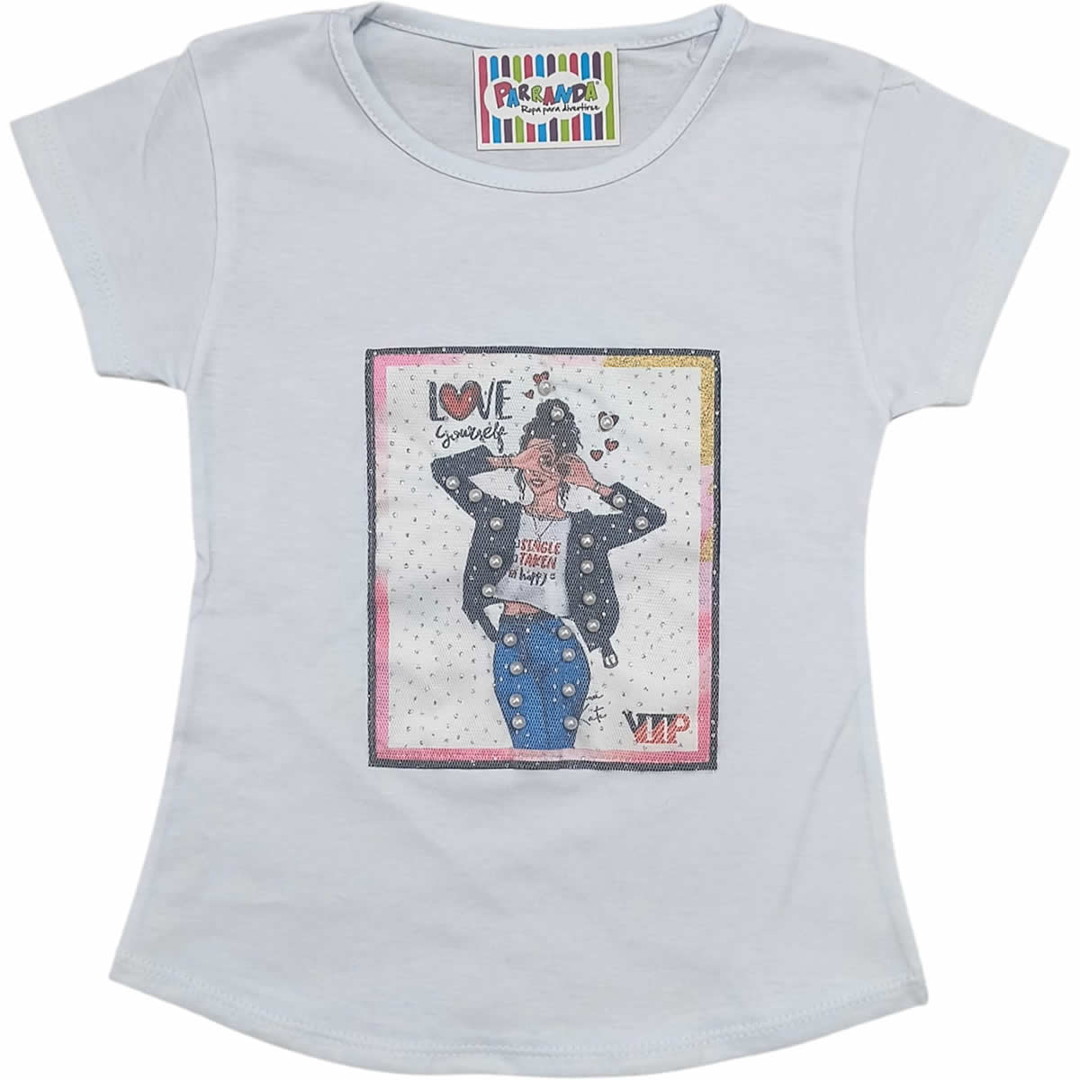 Art 2251 / Remeras de Algodón Peinado Con Aplique perlas talle 4 al 16 - Image 7