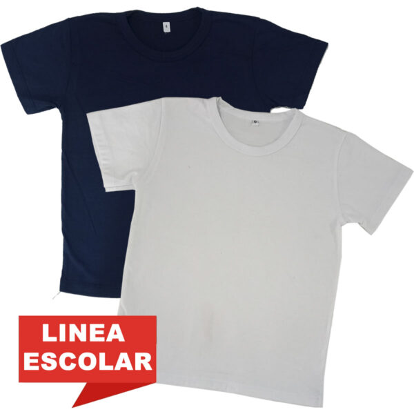 Art 2332 / Remeras de Algodón Peinado Azul y Blanco Talle 4 al 16