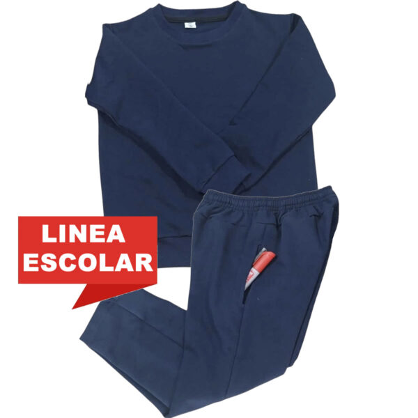 Art 2338 / Conjunto Escolar Buzo y Pantalon Azul de Algodon Rustico 6 al 16