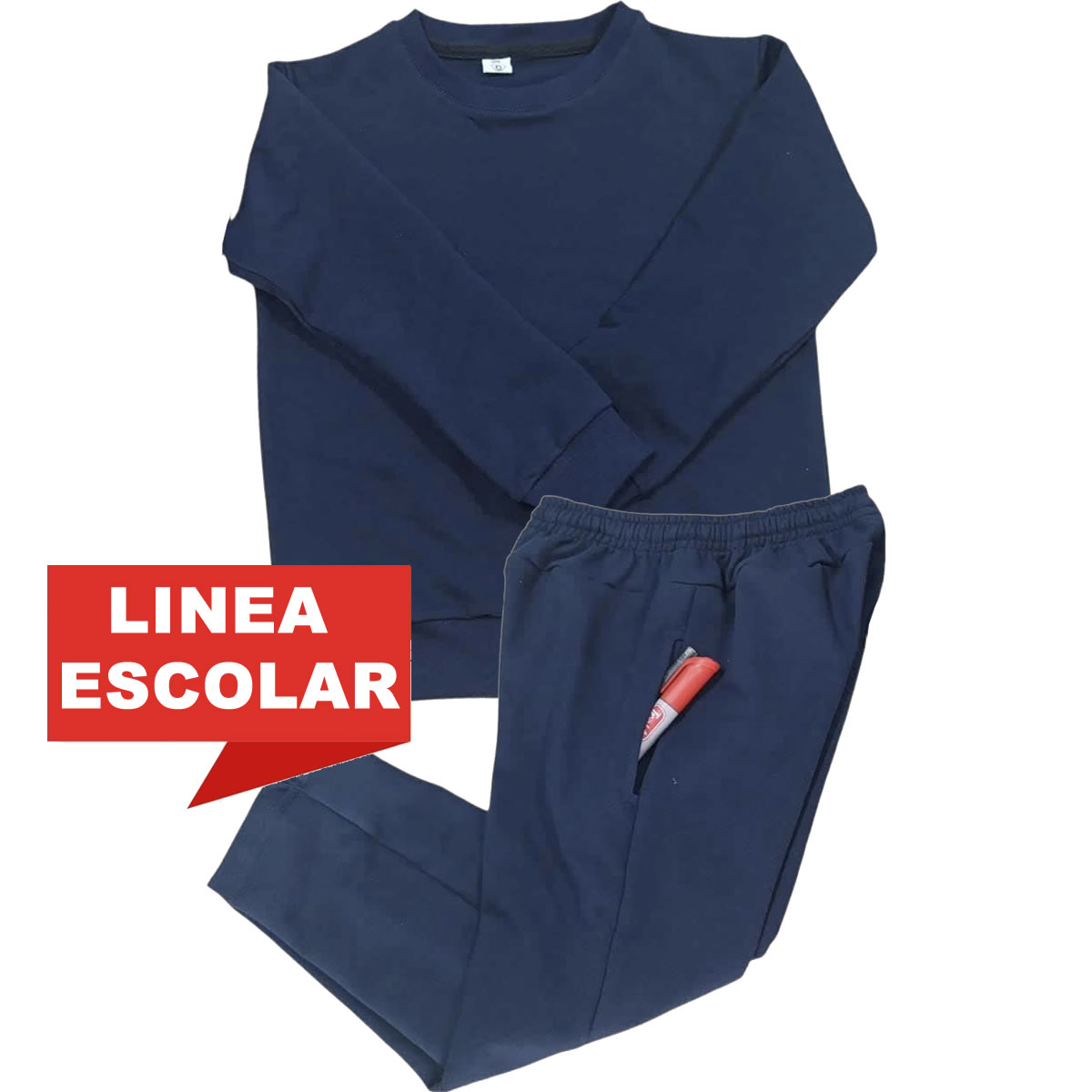 Art 2338 / Conjunto Escolar Buzo y Pantalon Azul de Algodon Rustico 6 al 16