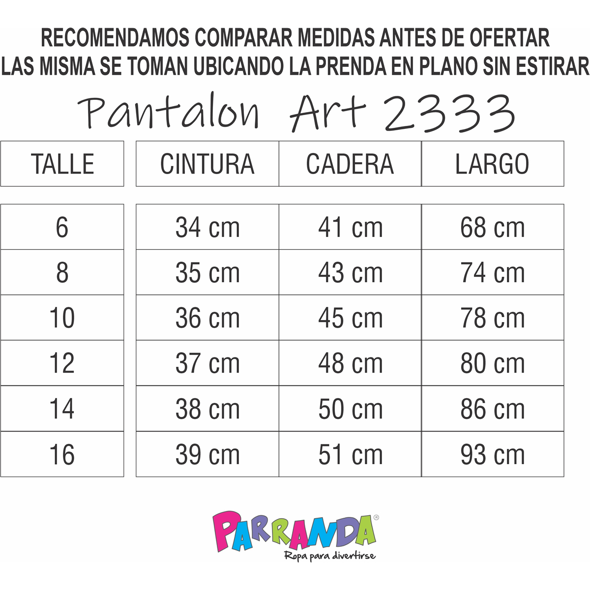 Art 2707 / Pantalon Rectos de Algodon Frizado Talle 6 al 16 - Image 5