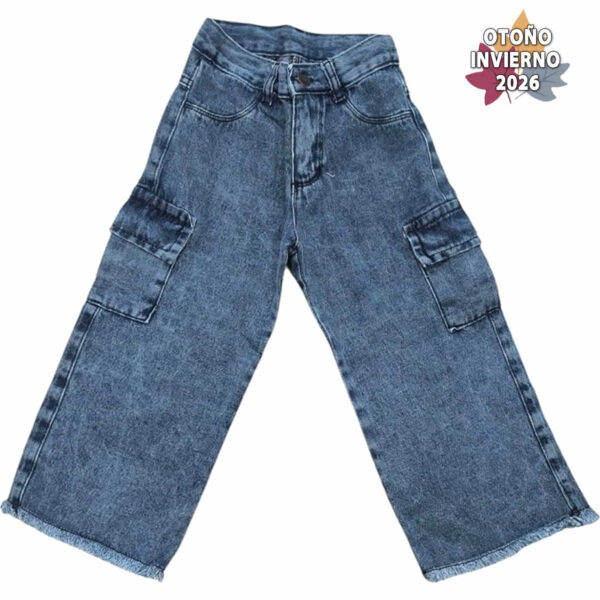 Art 2611-1 / Jean Wild Leg Cargo azul nev Talle 6 al 16