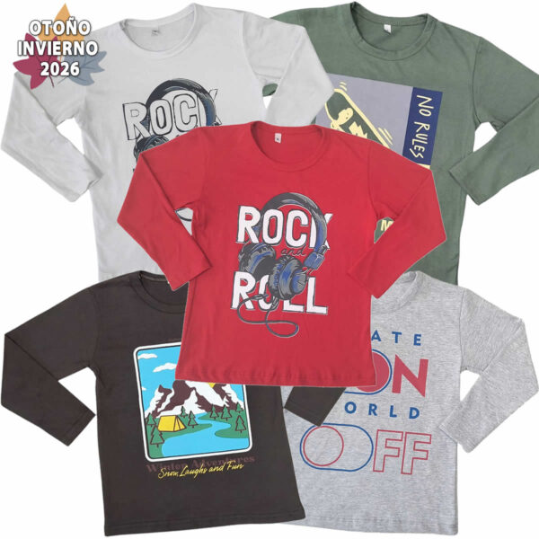 Art 2703 / Remeras de Algodon Peinado con Estampa talle 4 al 16