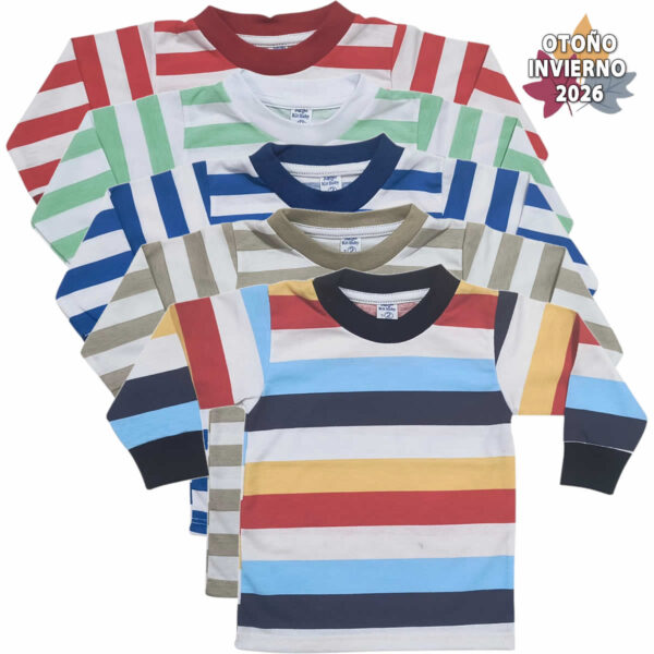 Art 2512 / Remeras de Algodon Rayada - talle 2 al 6