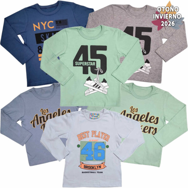 Art 2714 / Remeras de Algodón Peinado - Talle 4 al 14