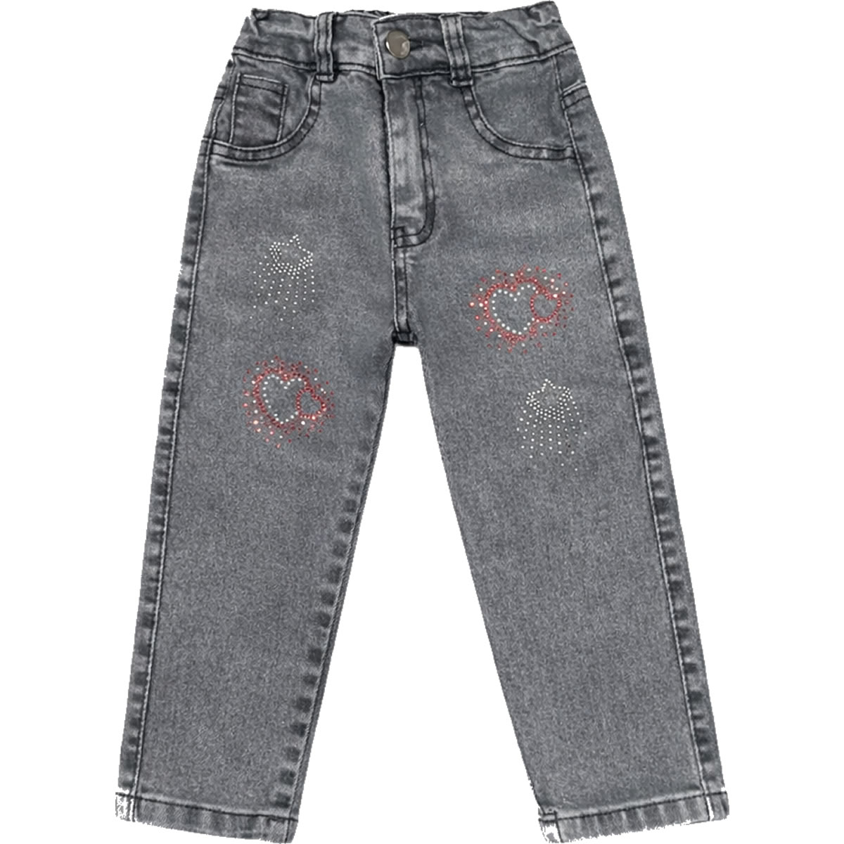 Art 2516 / Jeans Beba con Brillo Elastizado Gris y Azul - talle 1 al 5 - Image 2