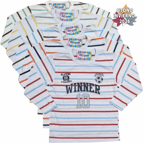 Art 2520 / Remeras de Algodon Rayada y Estampada Talle 3 al 6