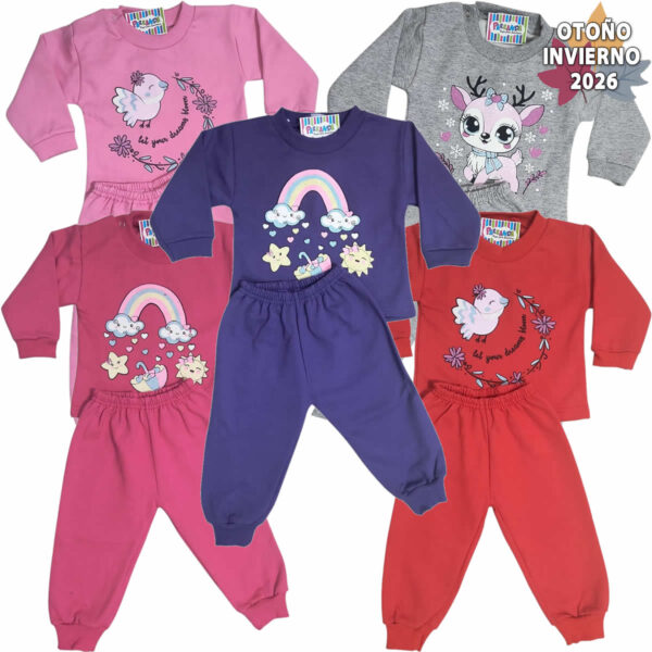 Art 2526-2 / Conjunto de Buzo y Pantalon de Algodon con Friza - Talle 1 al 5 (copia)