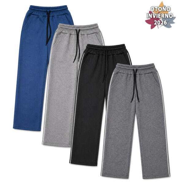 Art 2723 /  Pantalon Recto Baggie Algodon Frizado con Vivo Talle 6 al 16